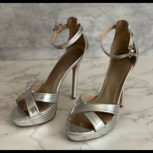 Silver Cris Cross Party Heels size 7.5